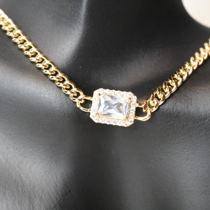 zirconia chain necklace